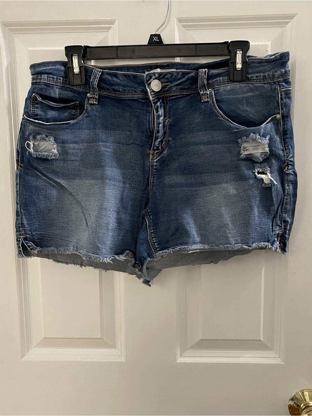 YMI Distressed Dark Blue Denim Shorts